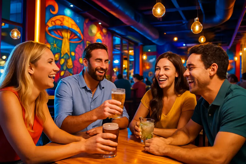 Outdoor editorial photograph for YPG After Hours at Mellow Mushroom