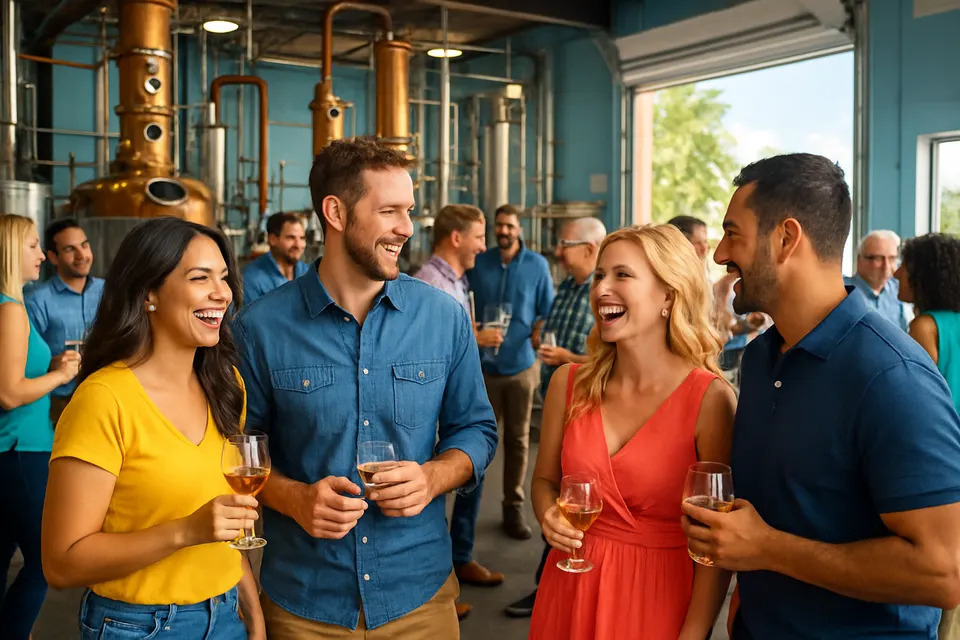 Outdoor editorial photograph for October 2026 YLA Networking Social at Loaded Cannon Distillery